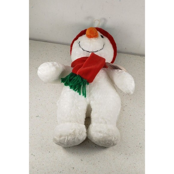 Snowman Plush 14" Green Winter Hat Red Scarf Exclusive Design From AGC Inc - Picture 2 of 12
